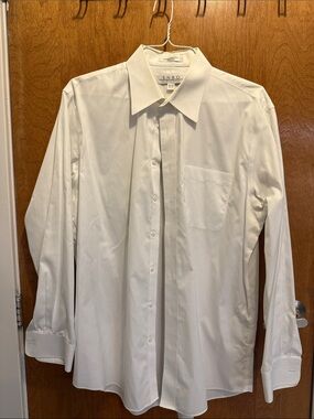 ENRO White Long-Sleeve Dress Shirt - Classic Point Collar